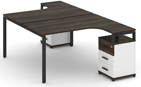 Рабочая станция с двумя опорными тумбами CN.DSA-305 B/W