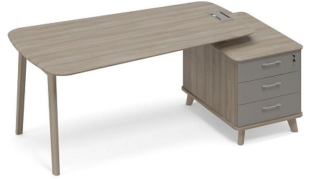Стол руководителя на опорной тумбе малой (тип 3) WOOD ТМ В2 119