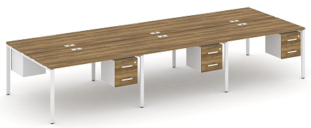 Рабочая станция двухсторонняя с подвесными тумбами на 6 мест CN.DRS-155 B/W