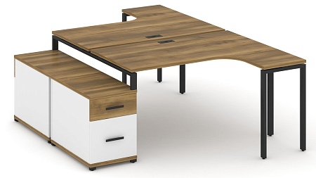 Рабочая станция с двойной опорной тумбой CN.DSA-303 B/W
