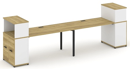 Рабочая станция с опорными распашными шкафами с надставкой низкой CN.ORS-227 B/W