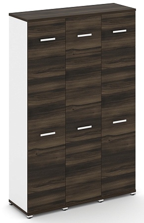 Шкаф три узкие секции, 5 ниш (3 фасада ЛДСП  4 ниши + 3 фасада ЛДСП,  1 ниша) CN.STU-537 B/W