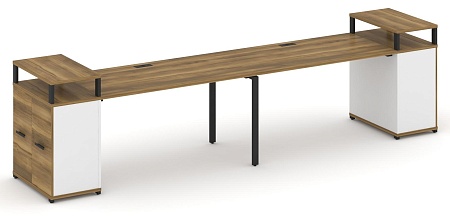 Рабочая станция с опорными распашными шкафами с верхними горизонтами CN.ORS-223 B/W