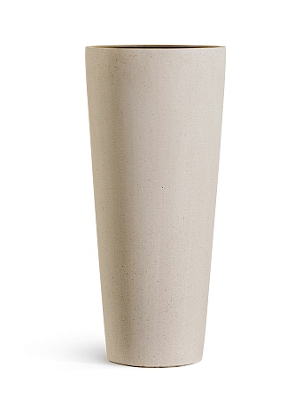 Кашпо TREEZ Effectory Beton Высокий конус Белый песок в-90 см, д-40 см