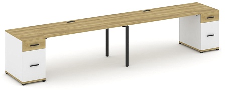 Рабочая станция на 2 места с двумя опорными тумбами CN.ORS-416 B/W