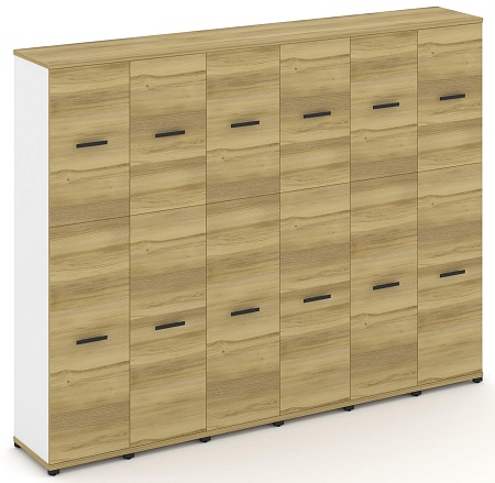 Шкаф шесть узких секций, 5 ниш (6 фасадов ЛДСП, 3 ниши + 6 фасадов ЛДСП, 2 ниши) CN.STU-565 B/W