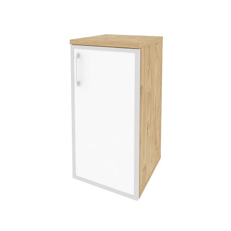 Шкаф низкий узкий правый (1 низкий фасад стекло лакобель в раме) O.SU-3.2R(R)white