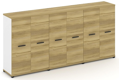 Шкаф три широкие секции, 3 ниши (6 фасадов ЛДСП, 3 ниши) CN.STS-336 B/W