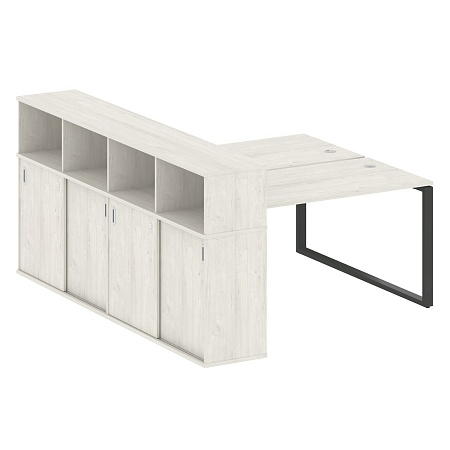 Рабочая станция на О-образном м/к с опорным шкафом-купе БО.РС-СШК-4.3