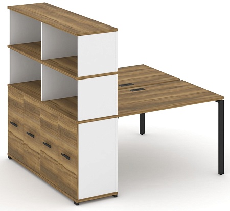 Рабочая станция с опорным распашным шкафом с надставкой высокой CN.DRS-230 B/W