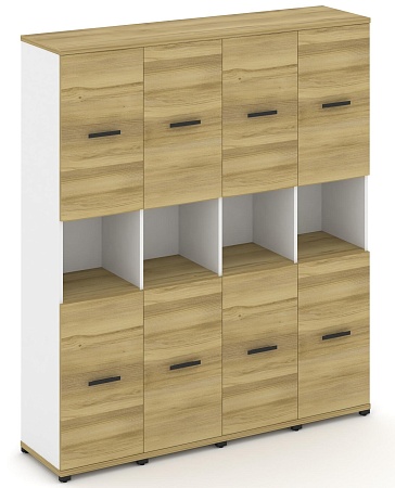 Шкаф четыре узкие секции, 5 ниш (4 фасада ЛДСП, 2 ниши +  4 фасада ЛДСП, 2 ниши) CN.STU-543 B/W