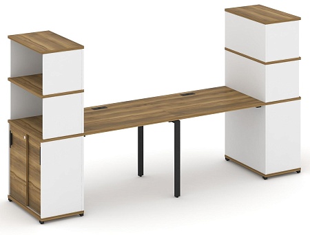 Рабочая станция с опорными шкафом купе с надставкой высокой CN.ORS-241 B/W
