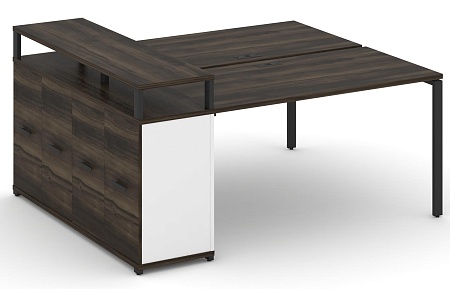 Рабочая станция с опорным распашным шкафом с верхним горизонтом CN.DRS-223 B/W