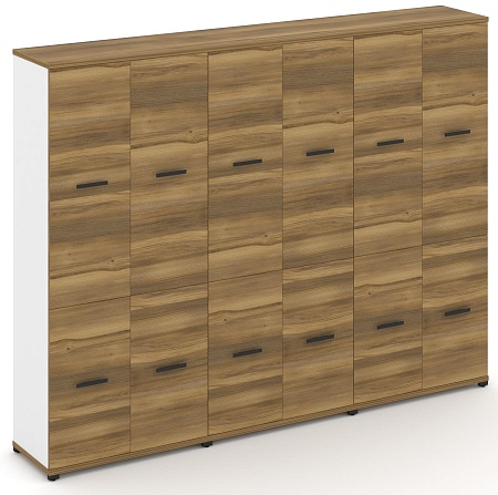 Шкаф три широкие секции, 5 ниш (6 фасадов ЛДСП, 2 ниши + 6 фасадов ЛДСП, 3 ниши) CN.STS-532 B/W