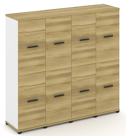 Шкаф четыре узкие секции, 4 ниши (4 фасада ЛДСП, 2 ниши  + 4 фасада ЛДСП, 2 ниши) CN.STU-442 B/W