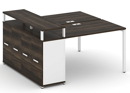 Рабочая станция с опорным распашным шкафом с верхним горизонтом CN.DRS-222 B/W