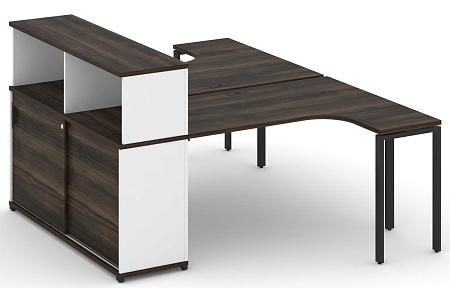 Рабочая станция с опорным стеллажом с надставкой низкой CN.DSA-219 B/W