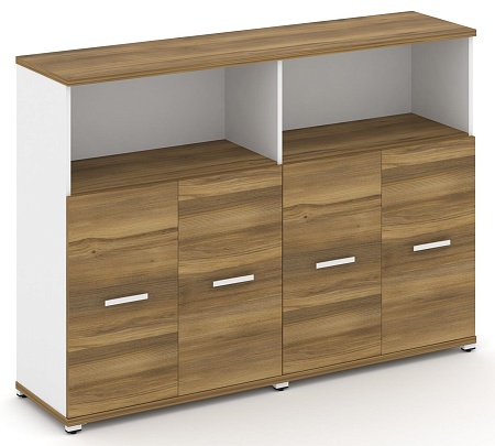 Шкаф две широкие секции, 3 ниши (4 фасада ЛДСП, 2 ниши ) CN.STS-323 B/W