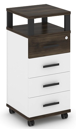 Тумба мобильная  4 ящика. С надставкой. CN.TUM-006 B/W