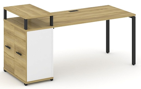 Стол рабочий с опорным распашным шкафом с верхним горизонтом CN.SP-223 B/W