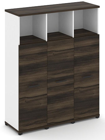 Шкаф три узкие секции, 4 ниши (3 фасада ЛДСП,  3 ниши) CN.STU-433 B/W