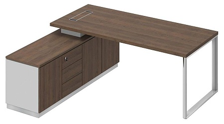 Стол руководителя на опорной тумбе левый БР 102L