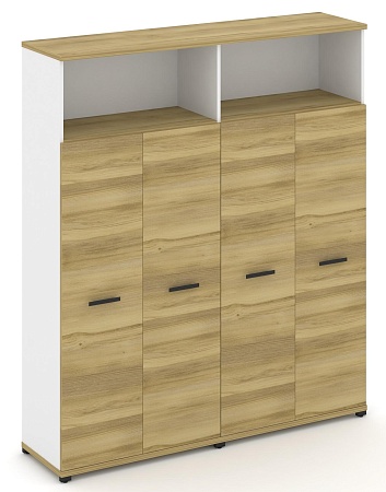 Шкаф две широкие секции, 5 ниш (4 фасада ЛДСП, 4 ниши ) CN.STS-526 B/W