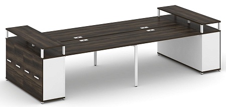 Рабочая станция с опорными распашными шкафоми с верхними горизонтами CN.DRS-267 B/W