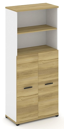 Шкаф одна широкая секция, 5 ниш (2 фасада ЛДСП, 3 ниши) CN.STS-514 B/W