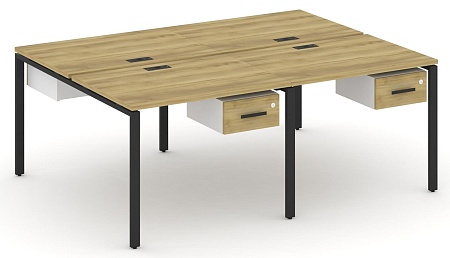 Рабочая станция двухсторонняя с подвесными тумбами на 4 места CN.DRS-129 B/W