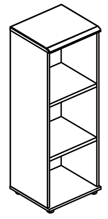 Стеллаж средний узкий (топ МДФ)  МР 9361