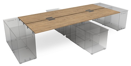 Стол системы Бенч, сдвоенный, на 2 рабочих места  СБЧТ.974