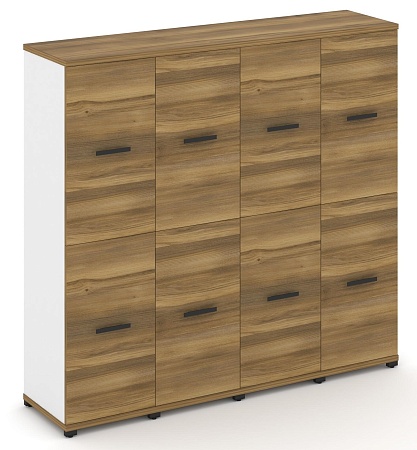 Шкаф четыре узкие секции, 4 ниши (4 фасада ЛДСП, 2 ниши  + 4 фасада ЛДСП, 2 ниши) CN.STU-442 B/W