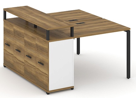 Рабочая станция с опорным распашным шкафом с верхним горизонтом CN.DRS-221 B/W