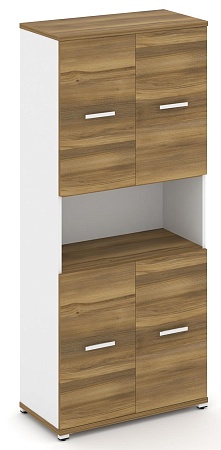 Шкаф одна широкая секция, 5 ниш (2 фасада ЛДСП накладных на 2 ниши + 2 фасада ЛДСП накладных на 2 ниши) CN.STS-513 B/W