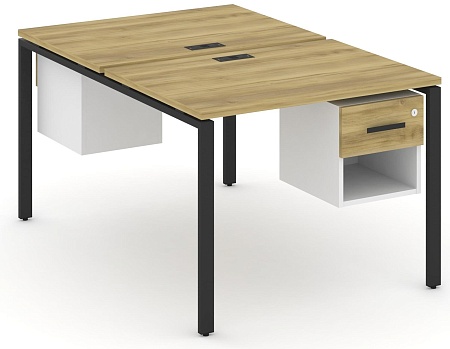 Рабочая станция двух сторонняя с подвесными тумбами на 2 места CN.DRS-117 B/W