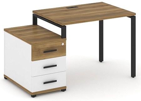 Стол письменный с одной опорной тумбой CN.SP-301 B/W