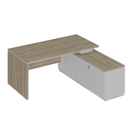 Стол руководителя (опора ДСП) на опорной тумбе правый СИ 107R