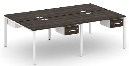 Рабочая станция двухсторонняя с подвесными тумбами на 4 места CN.DRS-130 B/W