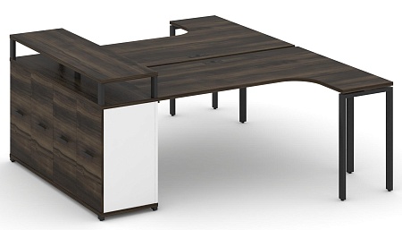 Рабочая станция с опорным распашным шкафом с верхним горизонтом CN.DSA-212 B/W