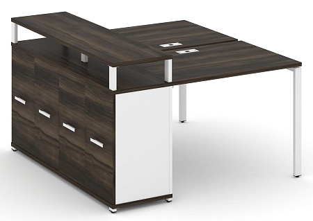 Рабочая станция с опорным распашным шкафом с верхним горизонтом CN.DRS-221 B/W