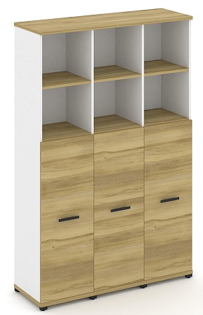 Шкаф три узкие секции, 5 ниш (3 фасада ЛДСП, 3 ниши ) CN.STU-534 B/W