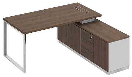 Стол руководителя на опорной тумбе правый БР 101R