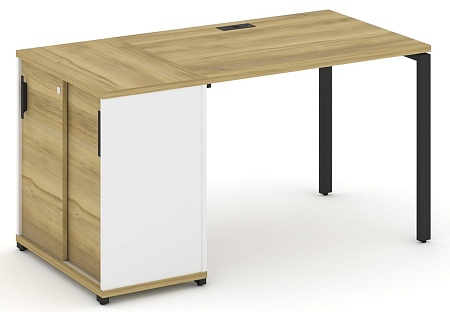 Стол рабочий с опорным шкафом купе CN.SP-233 B/W