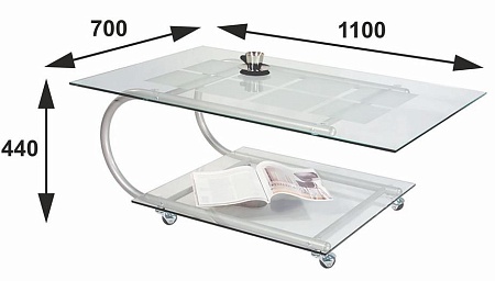 Журнальный столик Дуэт 10 (Металлик)