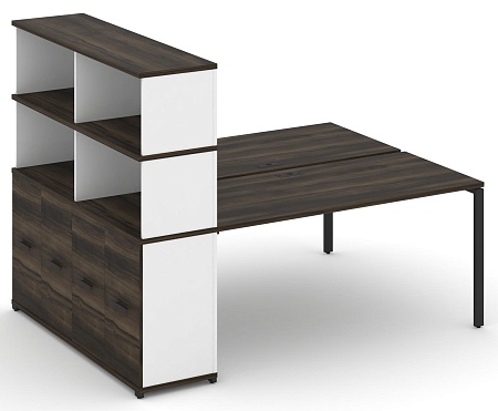 Рабочая станция с опорным распашным шкафом с надставкой высокой CN.DRS-232 B/W