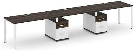Рабочая станция на 3 места с двумя опорными тумбами CN.ORS-339 B/W