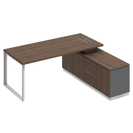 Стол руководителя на опорной тумбе правый БР 102R