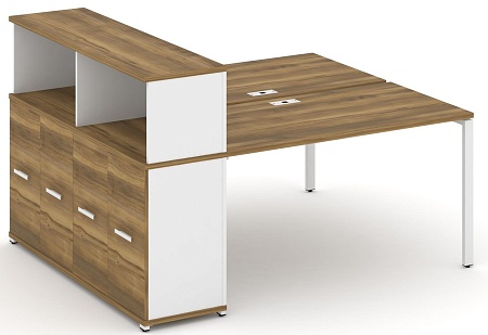 Рабочая станция с опорным распашным шкафом с надставкой низкой CN.DRS-227 B/W