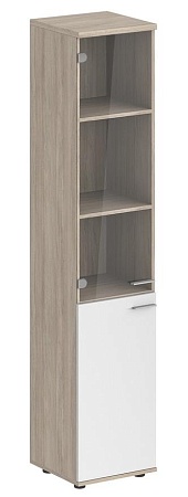 Шкаф высокий 2-х дверный со стеклом, з.ст HDF, левый SG.802.L